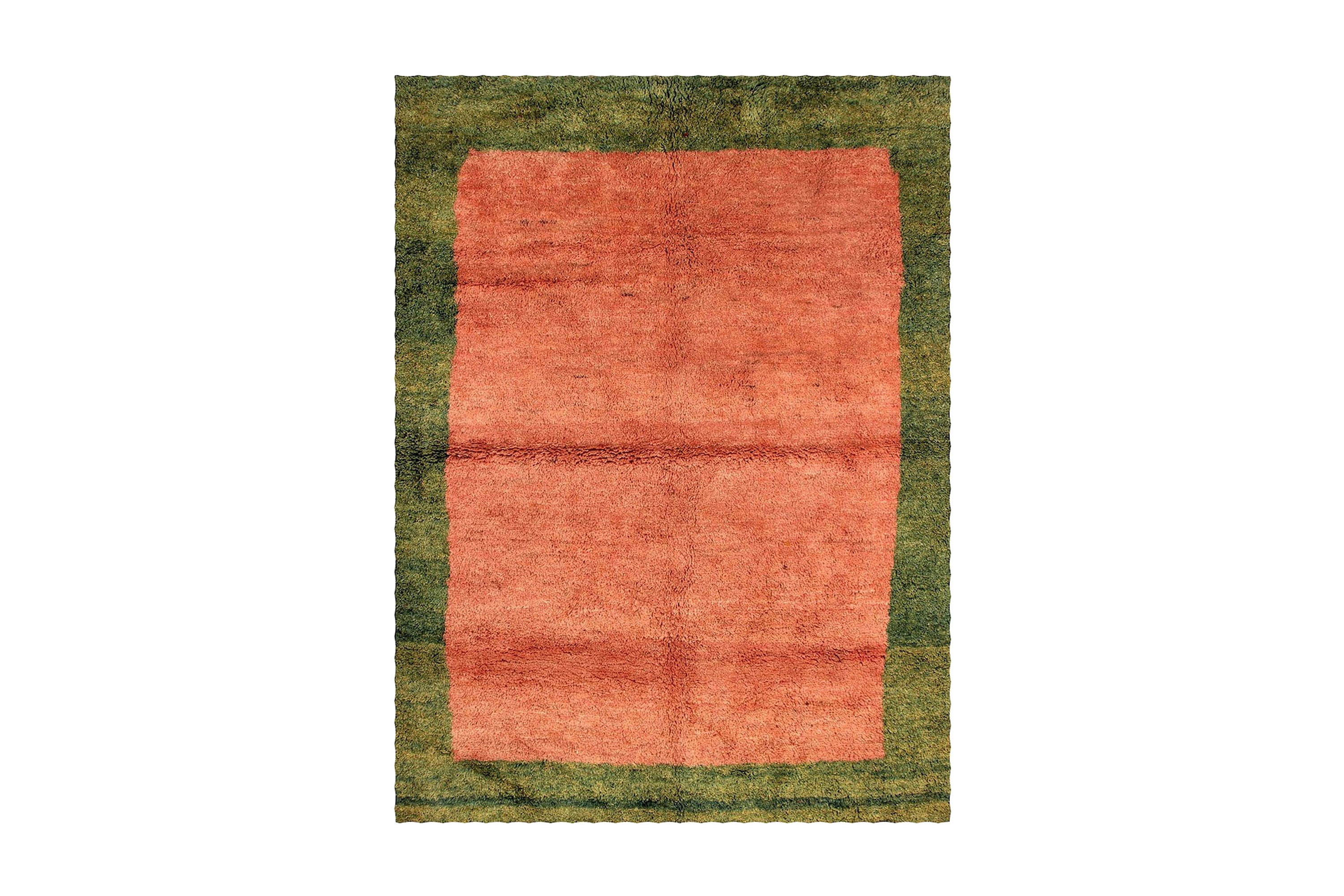 Käsinsolmittu Persialainen Villamatto 190x250 cm Gabbeh Shir - Vaaleanpunainen / vihreä