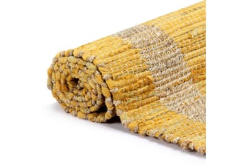 Käsintehty juuttimatto keltainen 160x230 cm - Keltainen - Kodintekstiilit & matot - Matto - Käsintehdyt matot