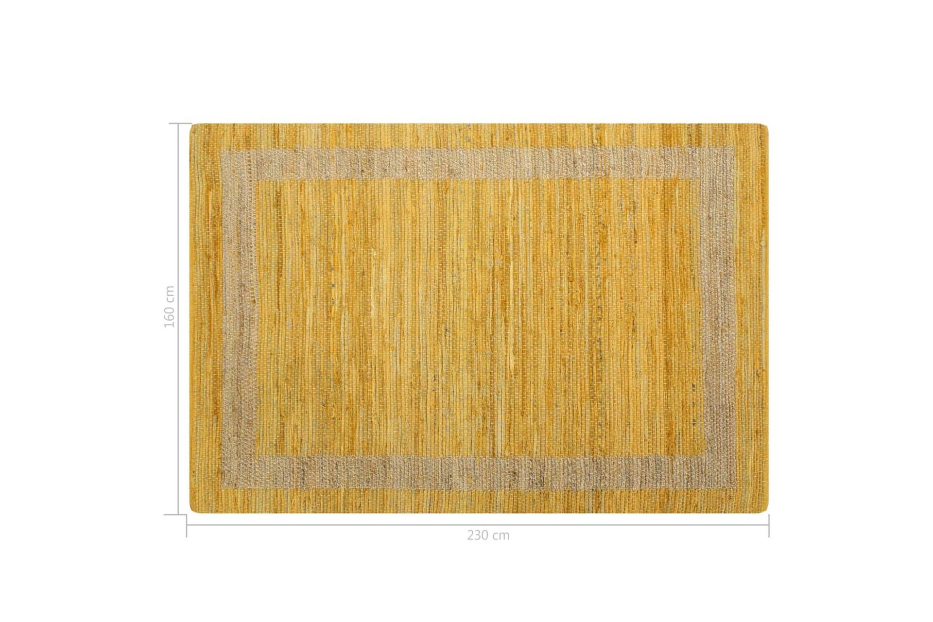 Käsintehty juuttimatto keltainen 160x230 cm - Keltainen - Kodintekstiilit & matot - Matto - Käsintehdyt matot