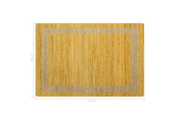 Käsintehty juuttimatto keltainen 160x230 cm - Keltainen - Kodintekstiilit & matot - Matto - Käsintehdyt matot