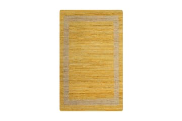 Käsintehty juuttimatto keltainen 160x230 cm - Keltainen - Kodintekstiilit & matot - Matto - Käsintehdyt matot