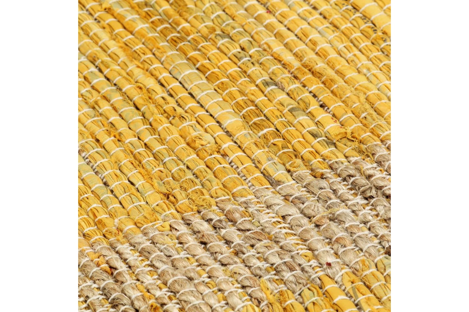 Käsintehty juuttimatto keltainen 160x230 cm - Keltainen - Kodintekstiilit & matot - Matto - Käsintehdyt matot