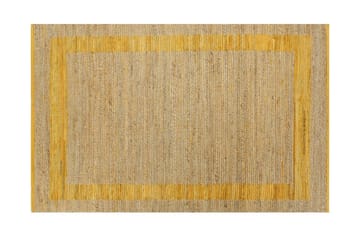 Käsintehty juuttimatto keltainen 160x230 cm - Keltainen - Kodintekstiilit & matot - Matto - Käsintehdyt matot