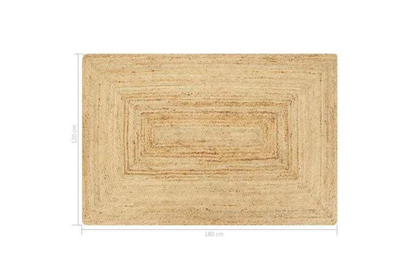 Käsintehty juuttimatto luonnollinen 120x180 cm - Ruskea - Kodintekstiilit & matot - Matto - Käsintehdyt matot