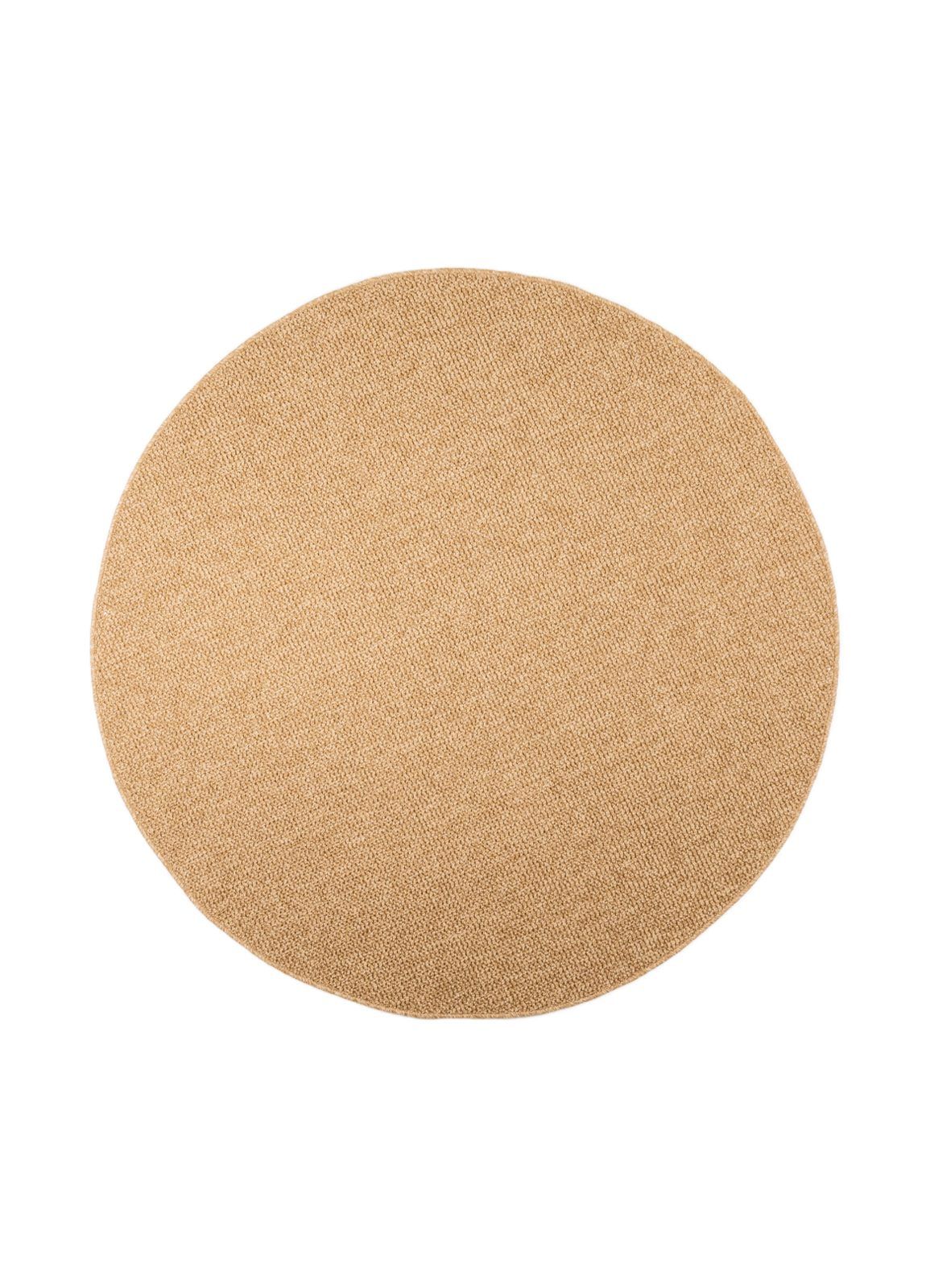 Konekudottu matto Capri Plain pyöreä 200 cm - Juuttikuitu
