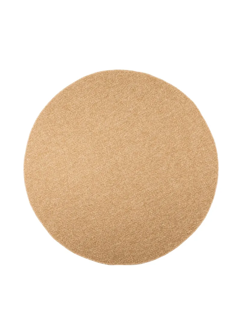 Konekudottu matto Capri Plain pyöreä 160 cm, Juuttikuitu