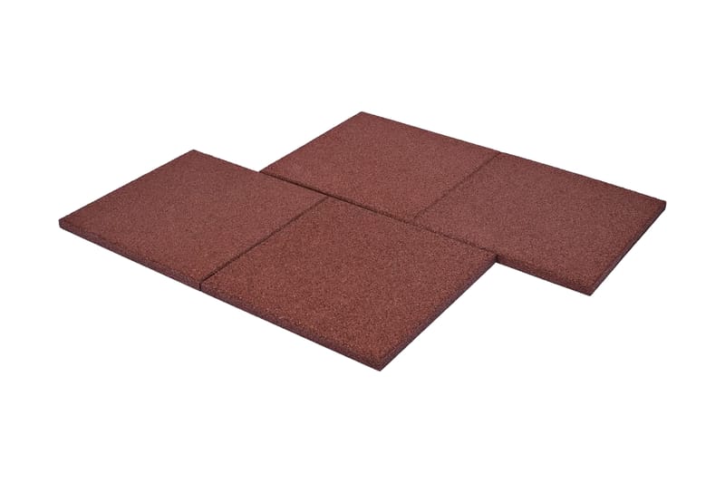 Kaatumissuojalevyt 12 kpl kumi 50x50x3 cm punainen - Punainen - Lattiasuoja