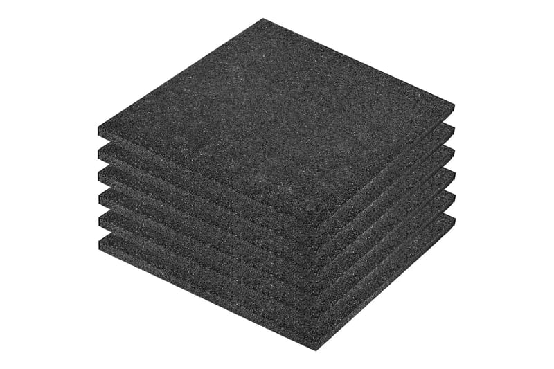 Kaatumissuojalevyt 6 kpl kumi 50x50x3 cm musta - Musta - Kodintekstiilit & matot - Matto - Lattiasuoja