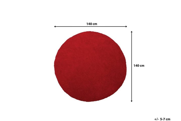 Matto Demre Pyöreä 140 cm - Punainen - Iso matto
 - Matto