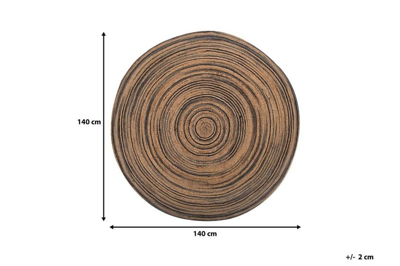 Matto Kerbaugh Pyöreä 140 cm - Beige - Kodintekstiilit & matot - Matto - Moderni matto - Sisalmatto