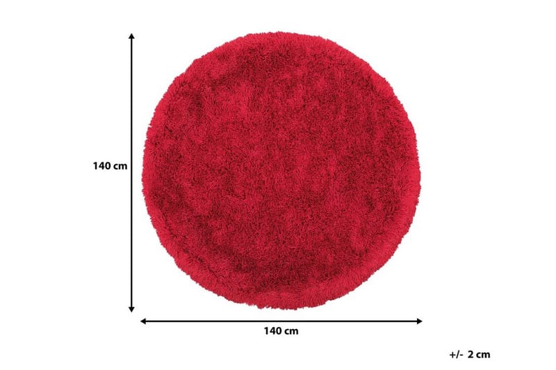 Matto Winterhay Pyöreä 140 cm - Punainen - Kodintekstiilit & matot - Matto - Moderni matto - Nukkamatto