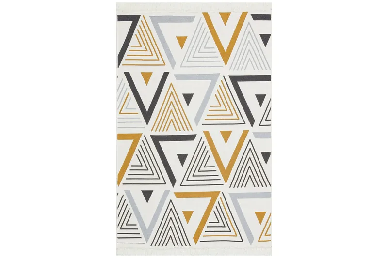 Are Puuvillamatto 120x180 cm Suorakaide, Keltainen/Harmaa