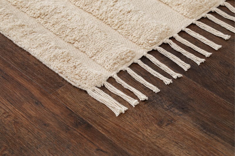 Marocko puuvillamatto 160x230 cm - Kerma - Kodintekstiilit & matot - Matto - Moderni matto - Puuvillamatto