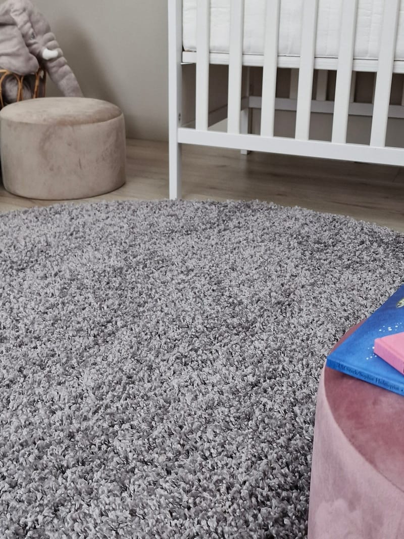 Lounge nukkamatto pyöreä 200 cm - Hopea - Kodintekstiilit & matot - Matto - Moderni matto - Nukkamatto