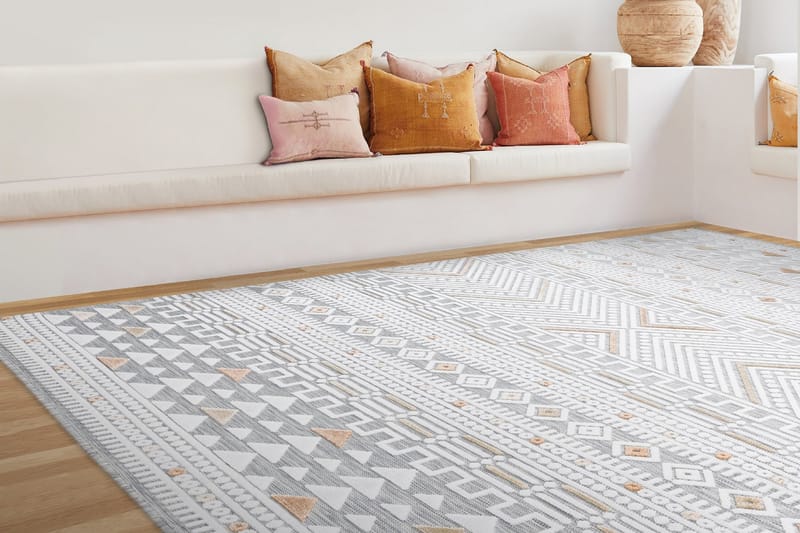 Rosy Wiltonmatto 50x80 cm Suorakaide - Kerma/Harmaa - Kodintekstiilit & matot - Matto - Moderni matto - Wilton-matto