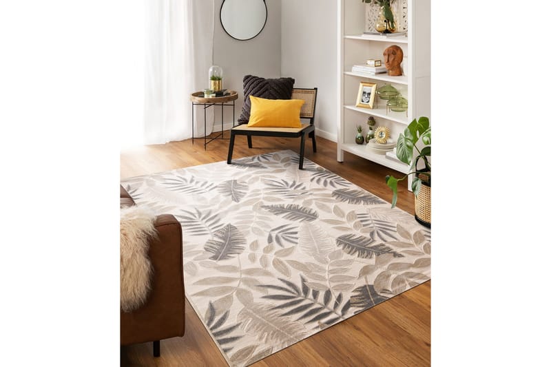 Leaves Wiltonmatto 78x150 cm Suorakaide - Harmaa - Kodintekstiilit & matot - Matto - Moderni matto - Wilton-matto