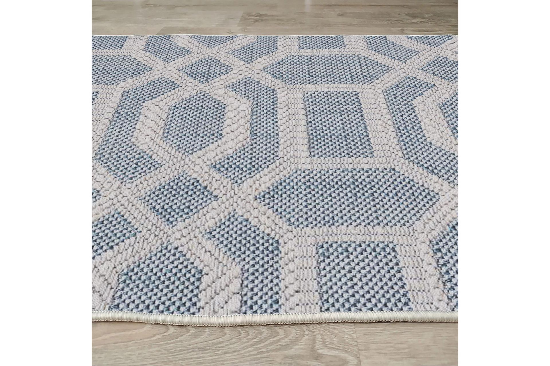 Sante Puuvillamatto 80x150 cm Suorakaide - Sininen - Kodintekstiilit & matot - Matto - Moderni matto - Puuvillamatto
