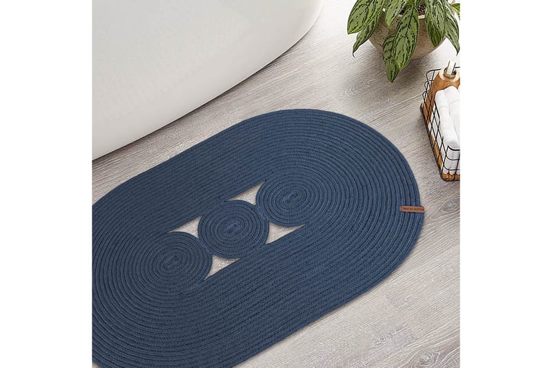 Delfi Puuvillamatto 50x80 cm Suorakaide - Merensininen - Kodintekstiilit & matot - Matto - Moderni matto - Puuvillamatto