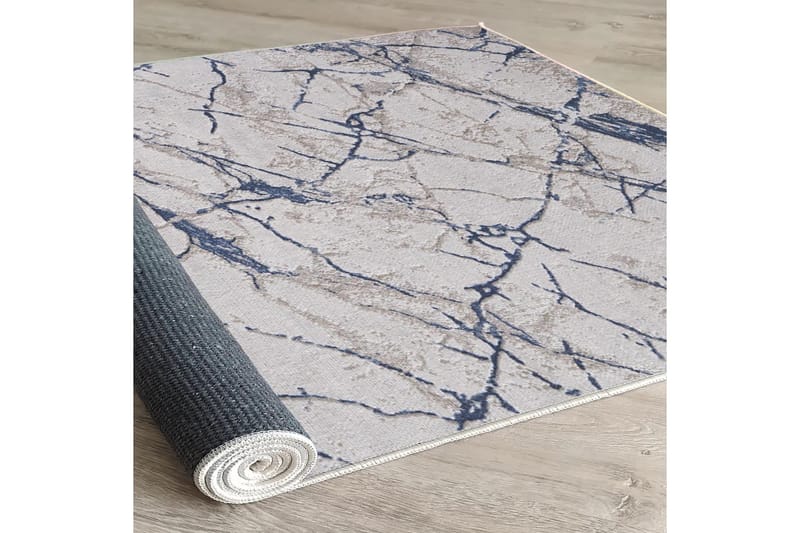 Masahiko Puuvillamatto 100x300 cm Suorakaide - Sininen - Kodintekstiilit & matot - Matto - Moderni matto - Puuvillamatto