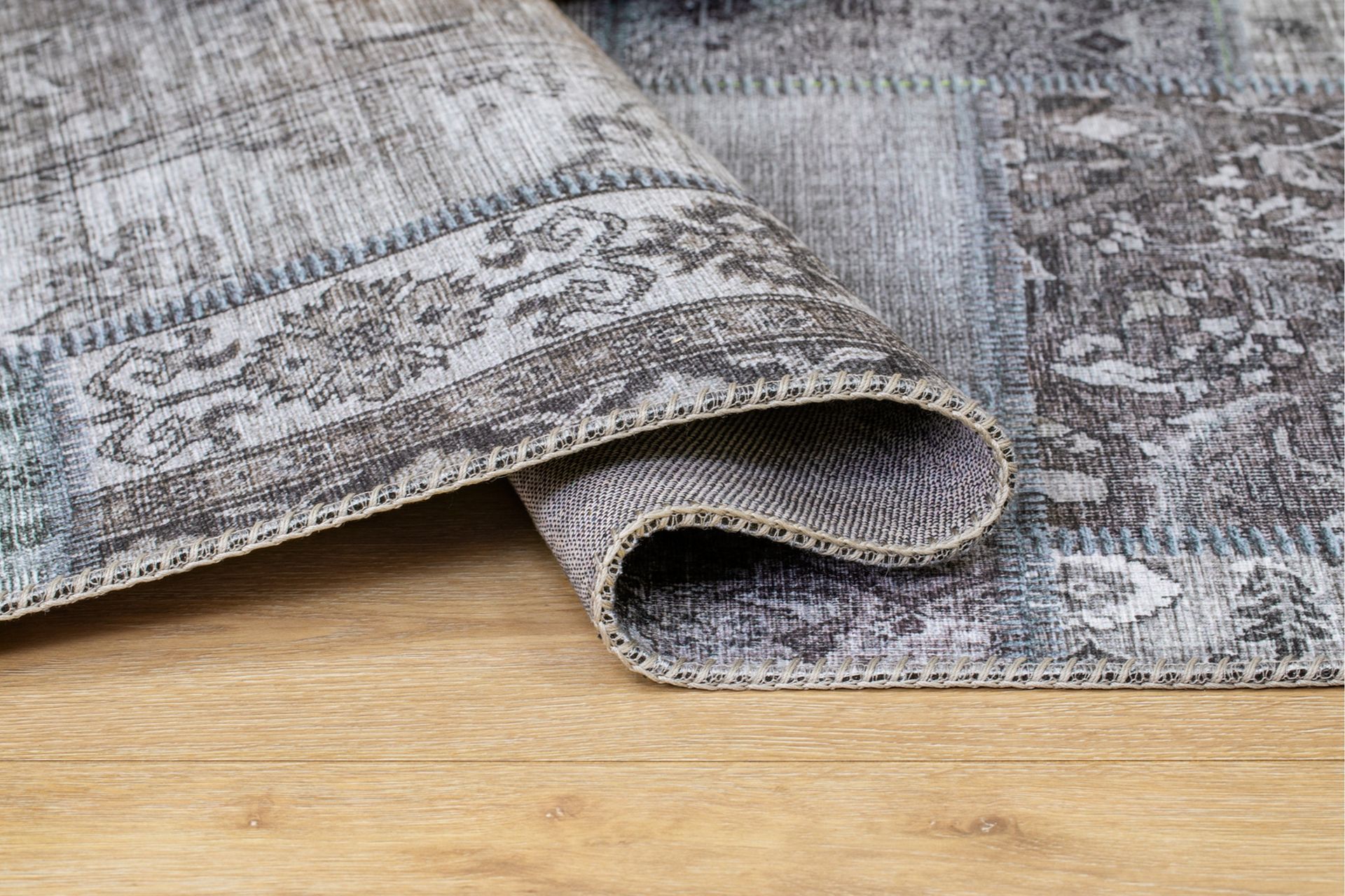 Patchwork wilton-matto 160x230 cm suorakaide - Harmaa - Kodintekstiilit & matot - Matto - Moderni matto - Wilton-matto