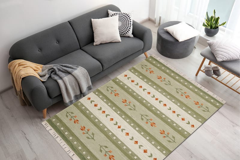Fagersta villamatto 160x230 cm - Vihreä - Kodintekstiilit & matot - Matto - Moderni matto - Villamatto