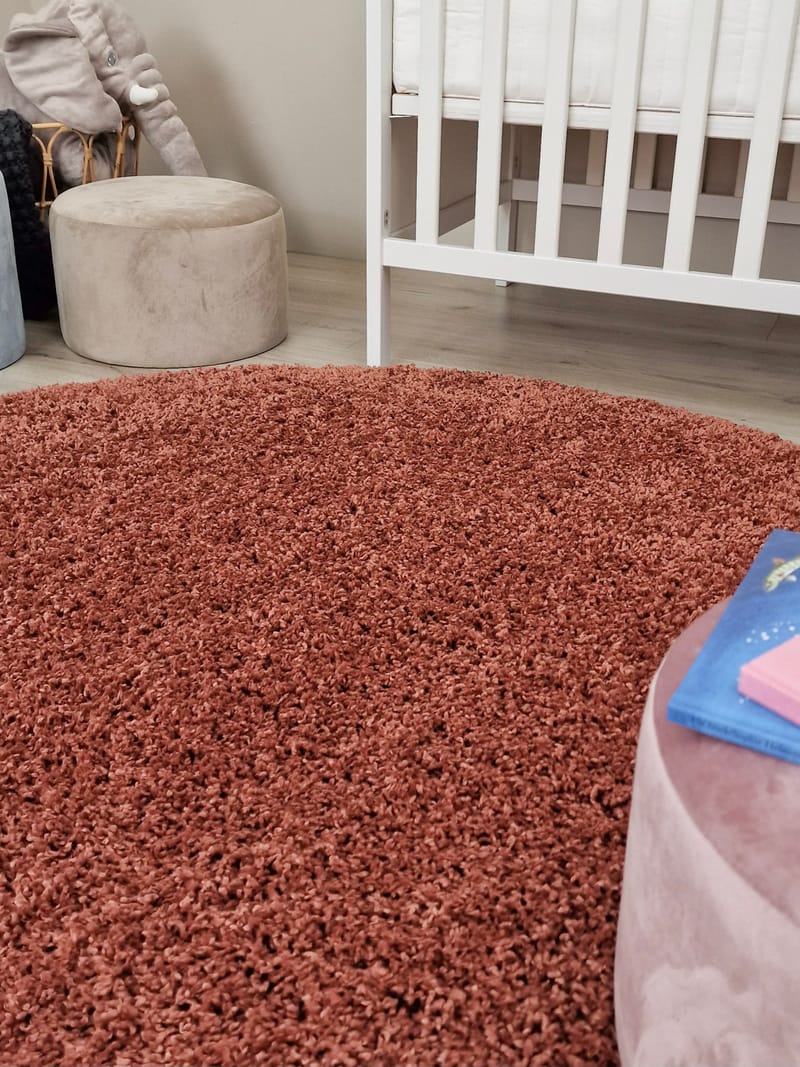 Lounge nukkamatto pyöreä 200 cm - Kupari - Kodintekstiilit & matot - Matto - Moderni matto - Nukkamatto
