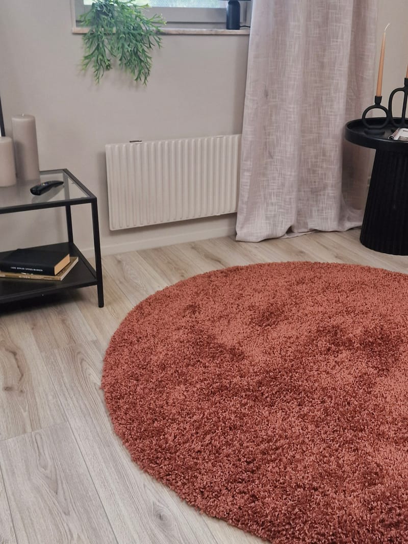 Lounge nukkamatto pyöreä 200 cm - Kupari - Kodintekstiilit & matot - Matto - Moderni matto - Nukkamatto