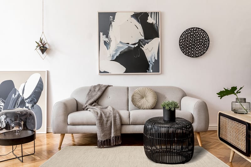 Visby puuvillamatto 160x230 cm suorakaide - Kerma - Kodintekstiilit & matot - Matto - Moderni matto - Puuvillamatto