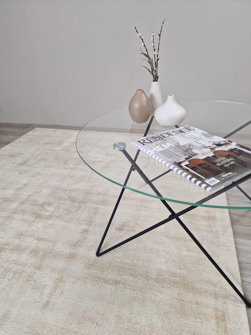 Tribeca viskoosimatto 160x230 cm suorakaide - Hiekka - Kodintekstiilit & matot - Matto - Moderni matto - Viskoosimatto & keinosilkkimatto