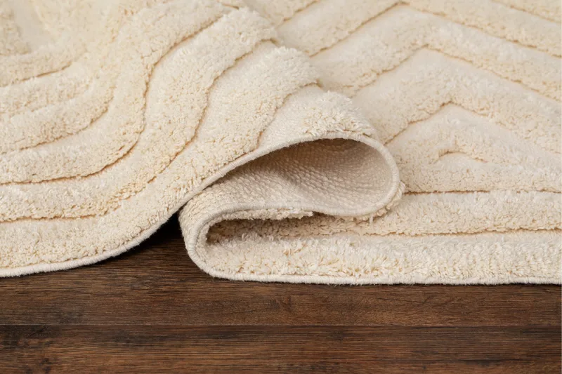 Marocko puuvillamatto 160x230 cm - Kerma - Kodintekstiilit & matot - Matto - Moderni matto - Puuvillamatto