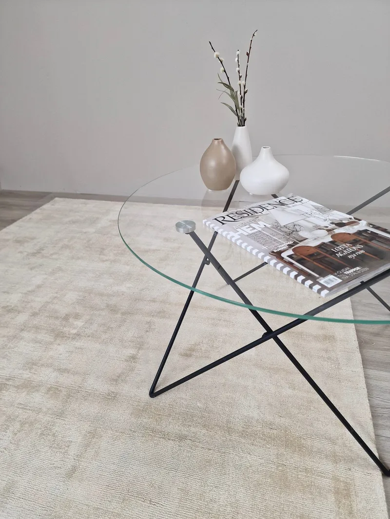 Tribeca viskoosimatto 160x230 cm suorakaide - Hiekka - Kodintekstiilit & matot - Matto - Moderni matto - Viskoosimatto & keinosilkkimatto