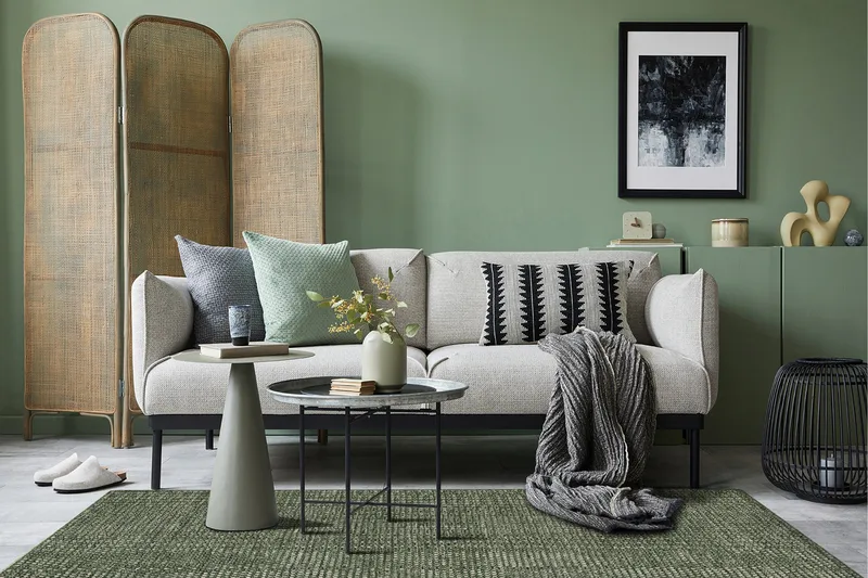 Torekov villamatto 160x230 cm - Vihreä - Kodintekstiilit & matot - Matto - Moderni matto - Villamatto