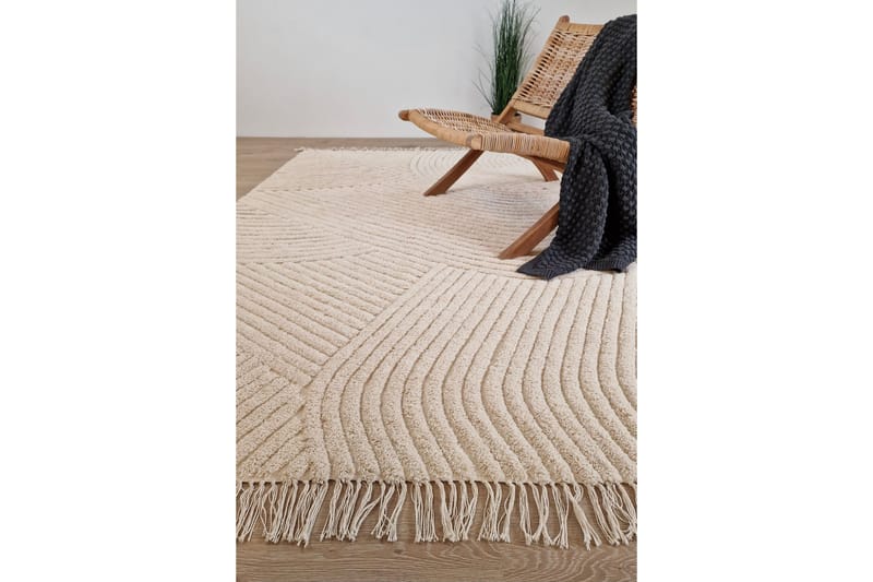 Marocko puuvillamatto 160x230 cm - Kerma - Kodintekstiilit & matot - Matto - Moderni matto - Puuvillamatto