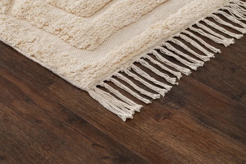 Marocko puuvillamatto 160x230 cm - Kerma - Kodintekstiilit & matot - Matto - Moderni matto - Puuvillamatto