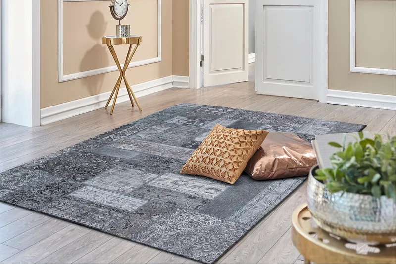 Patchwork wilton-matto 300x400 cm suorakaide - Harmaa - Kodintekstiilit & matot - Matto - Moderni matto - Wilton-matto