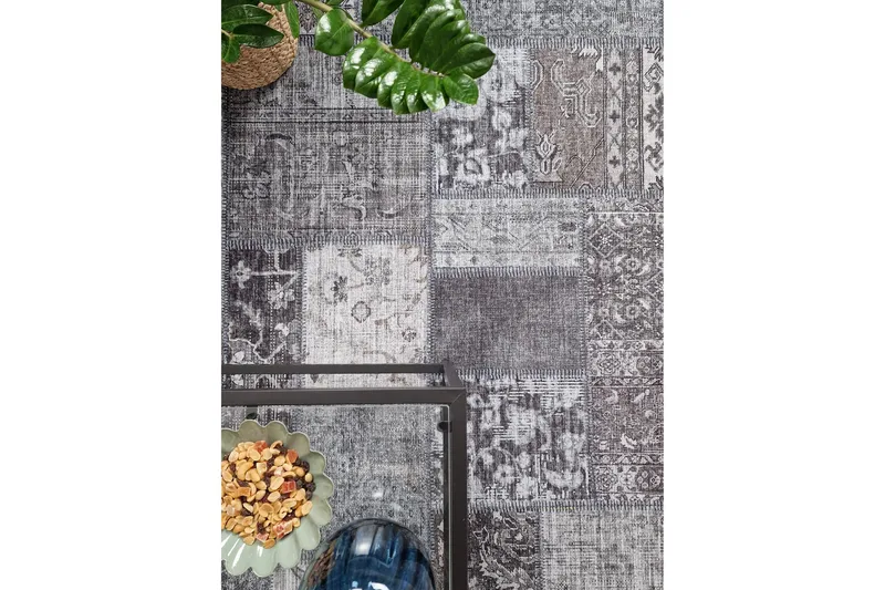 Patchwork wilton-matto 300x400 cm suorakaide - Harmaa - Kodintekstiilit & matot - Matto - Moderni matto - Wilton-matto