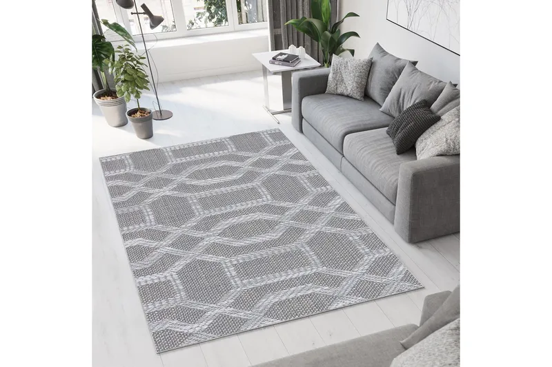 Magma Puuvillamatto 80x120 cm Suorakaide - Harmaa - Kodintekstiilit & matot - Matto - Moderni matto - Puuvillamatto