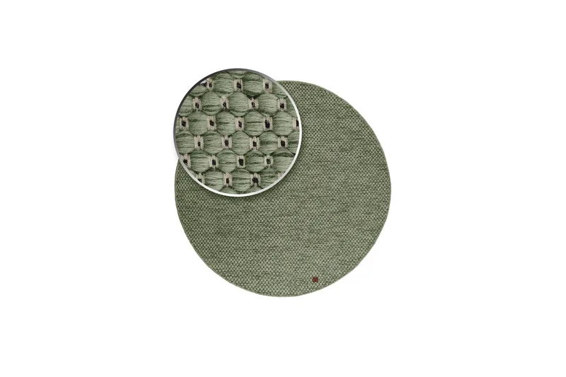 Torekov villamatto pyöreä 240 cm - Vihreä - Kodintekstiilit & matot - Matto - Moderni matto - Villamatto