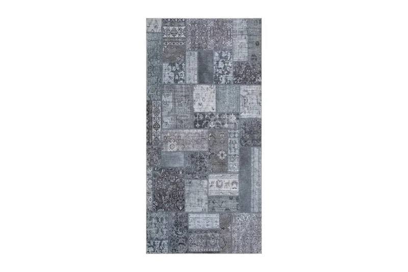 Patchwork wilton-matto 80x300 cm suorakaide, Harmaa