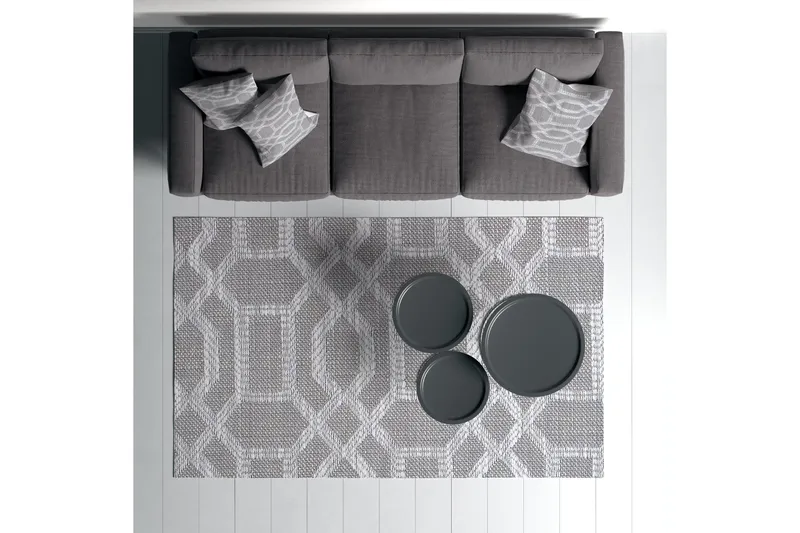 Magma Puuvillamatto 100x200 cm Suorakaide - Harmaa - Kodintekstiilit & matot - Matto - Moderni matto - Puuvillamatto