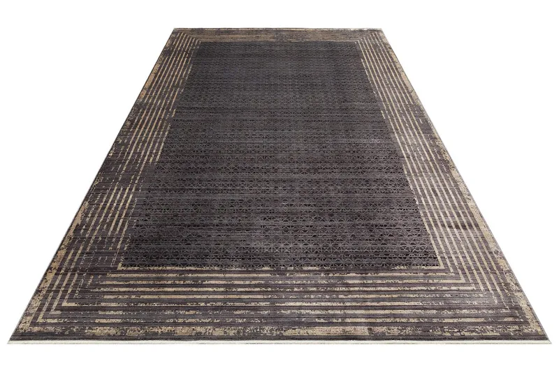 Mhl Käytävämatto 100x300 cm Suorakaide, Antrasiitti/Kulta