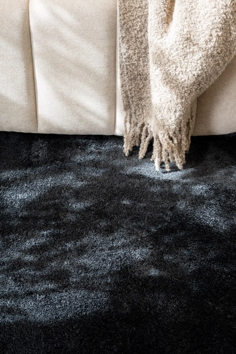 Cozy nukkamatto pyöreä 200 cm - Musta - Kodintekstiilit & matot - Matto - Moderni matto - Nukkamatto