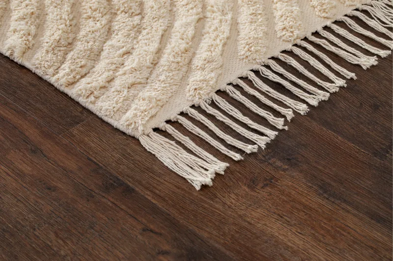 Marocko puuvillamatto 160x230 cm - Kerma - Kodintekstiilit & matot - Matto - Moderni matto - Puuvillamatto