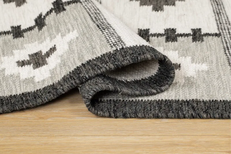 Arvika Villamatto 140x200 cm Suorakaide - Harmaa - Kodintekstiilit & matot - Matto - Moderni matto - Villamatto