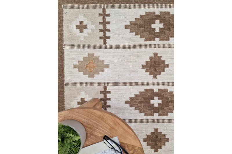 Arvika Villamatto 160x230 cm Suorakaide - Beige - Kodintekstiilit & matot - Matto - Moderni matto - Villamatto