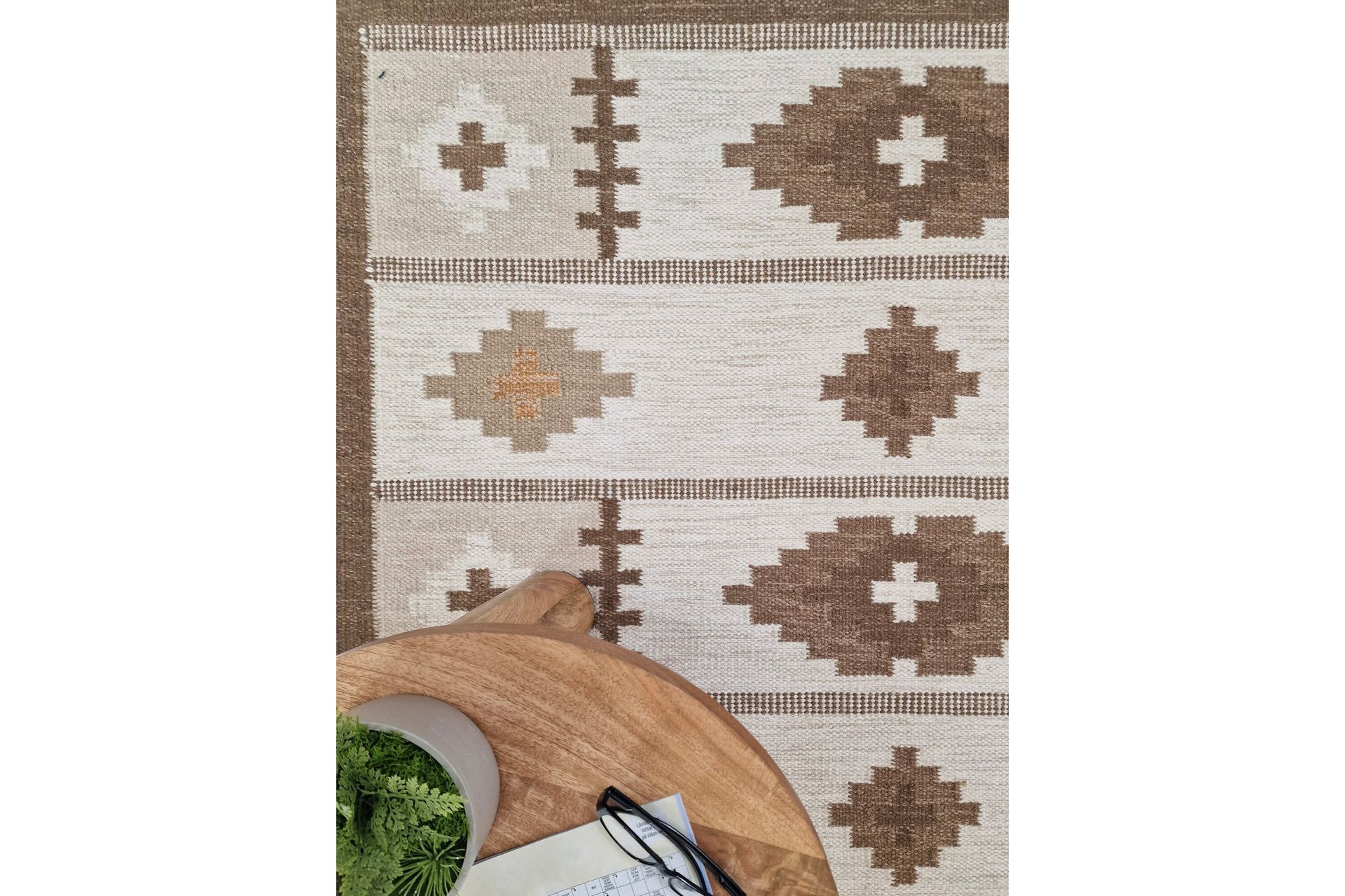 Arvika Villamatto 160x230 cm Suorakaide - Beige - Kodintekstiilit & matot - Matto - Moderni matto - Villamatto