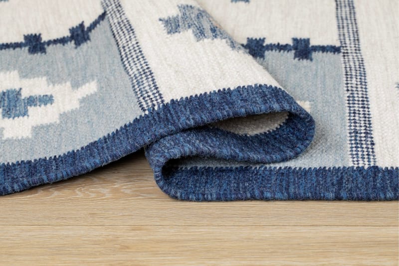 Arvika Villamatto 160x230 cm Suorakaide - Sininen - Kodintekstiilit & matot - Matto - Moderni matto - Villamatto