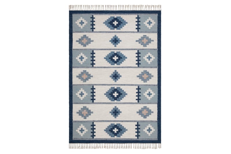 Arvika Villamatto 160x230 cm Suorakaide - Sininen - Kodintekstiilit & matot - Matto - Moderni matto - Villamatto