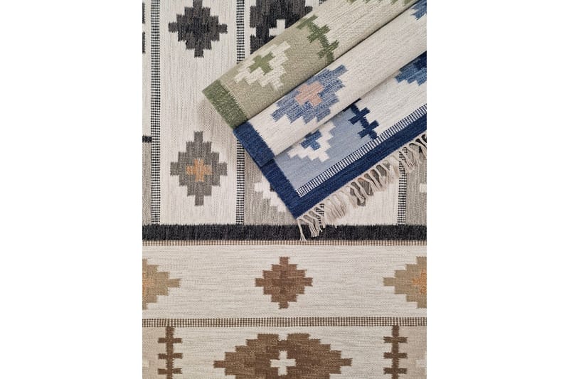 Arvika Villamatto 80x200 cm Suorakaide - Beige - Kodintekstiilit & matot - Matto - Moderni matto - Villamatto