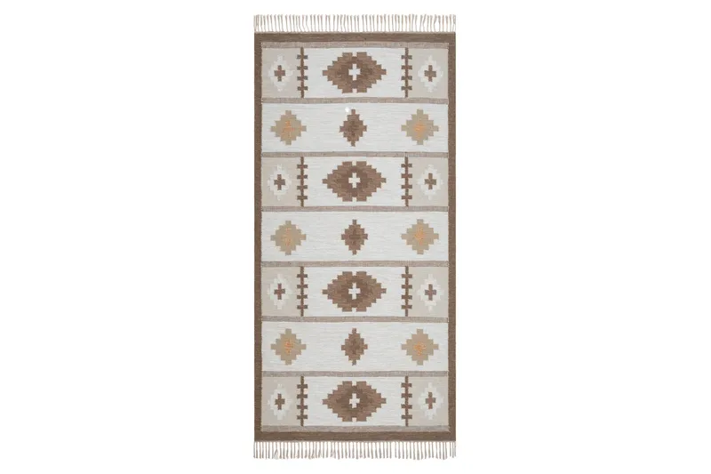 Arvika Villamatto 80x200 cm Suorakaide - Beige - Kodintekstiilit & matot - Matto - Moderni matto - Villamatto